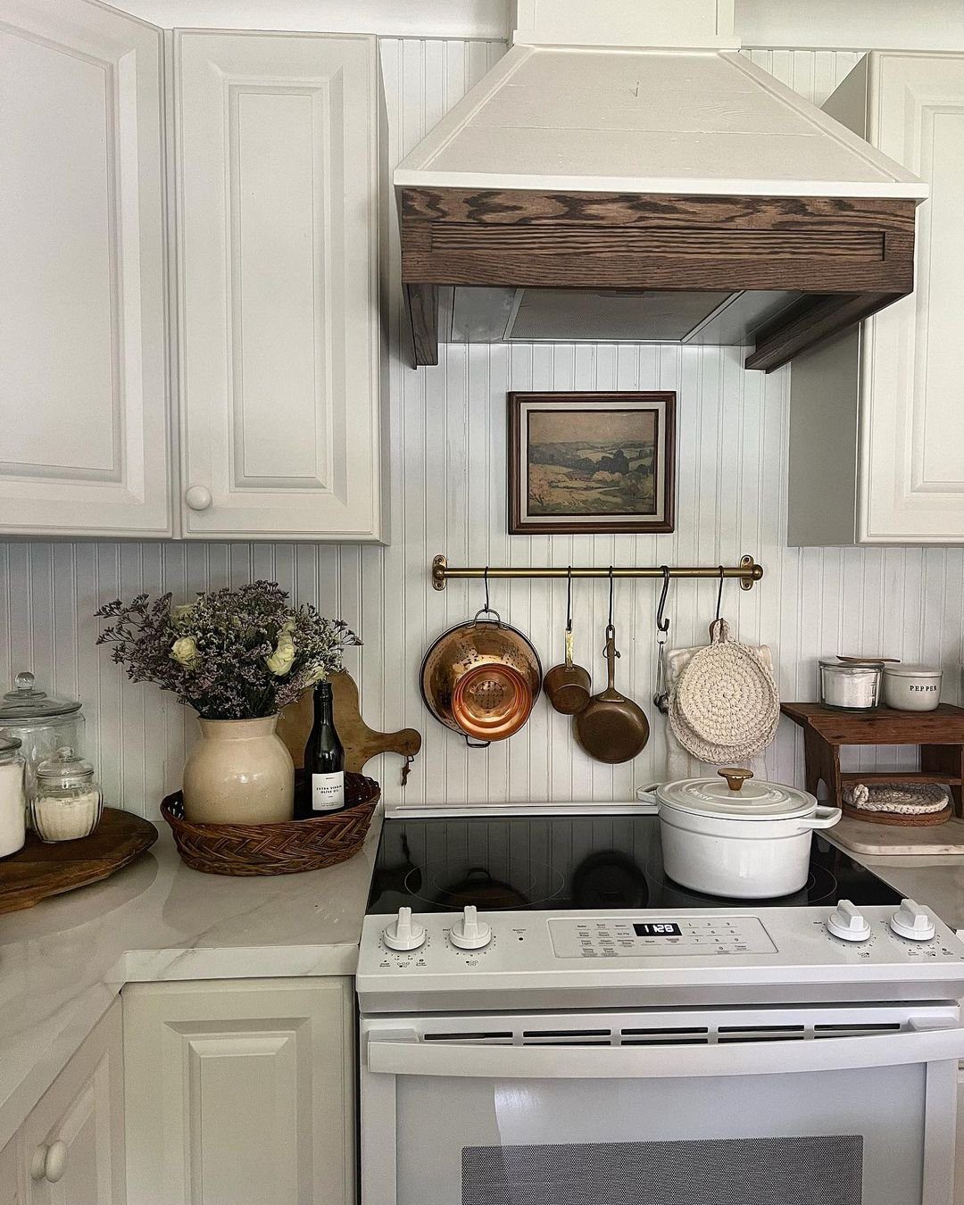 Cozy Farmhouse with Dark Wood Accents