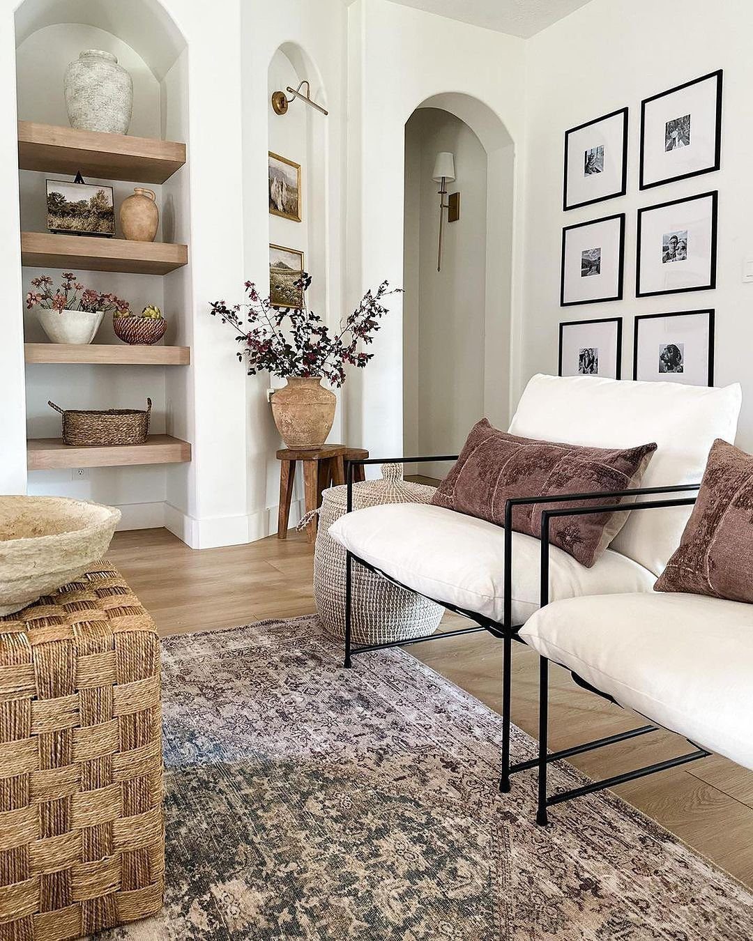Chic Iron Frame Chairs with Soft Cushions