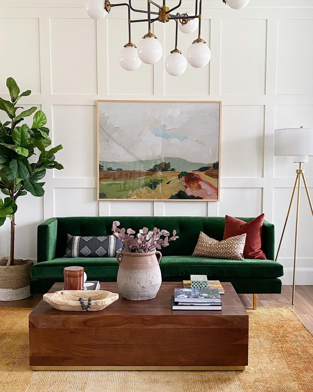 Combine Modern Art with Rustic Elements