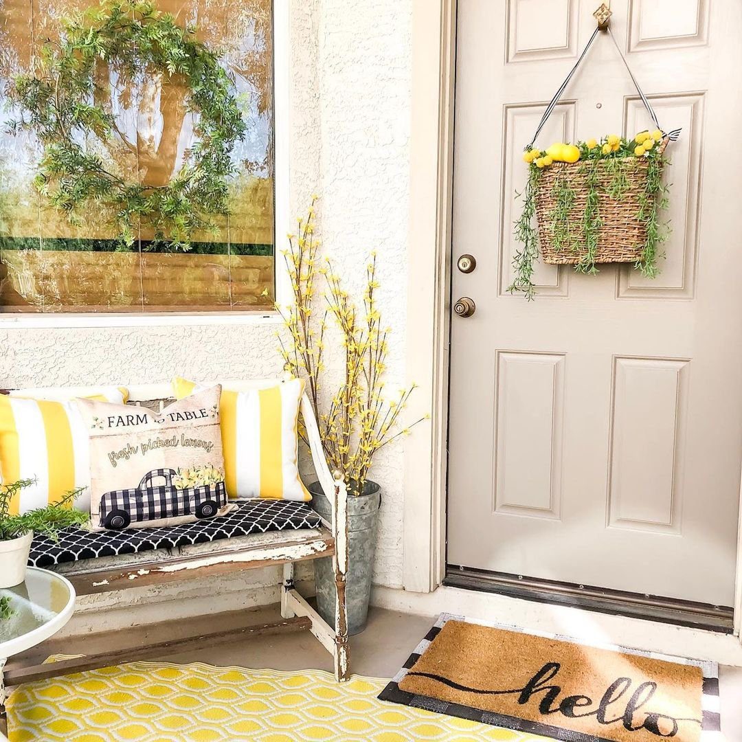 25 Stunning Door Baskets That'll Make Jaws Drop in 2025 12 Lemon and Greenery Door Basket