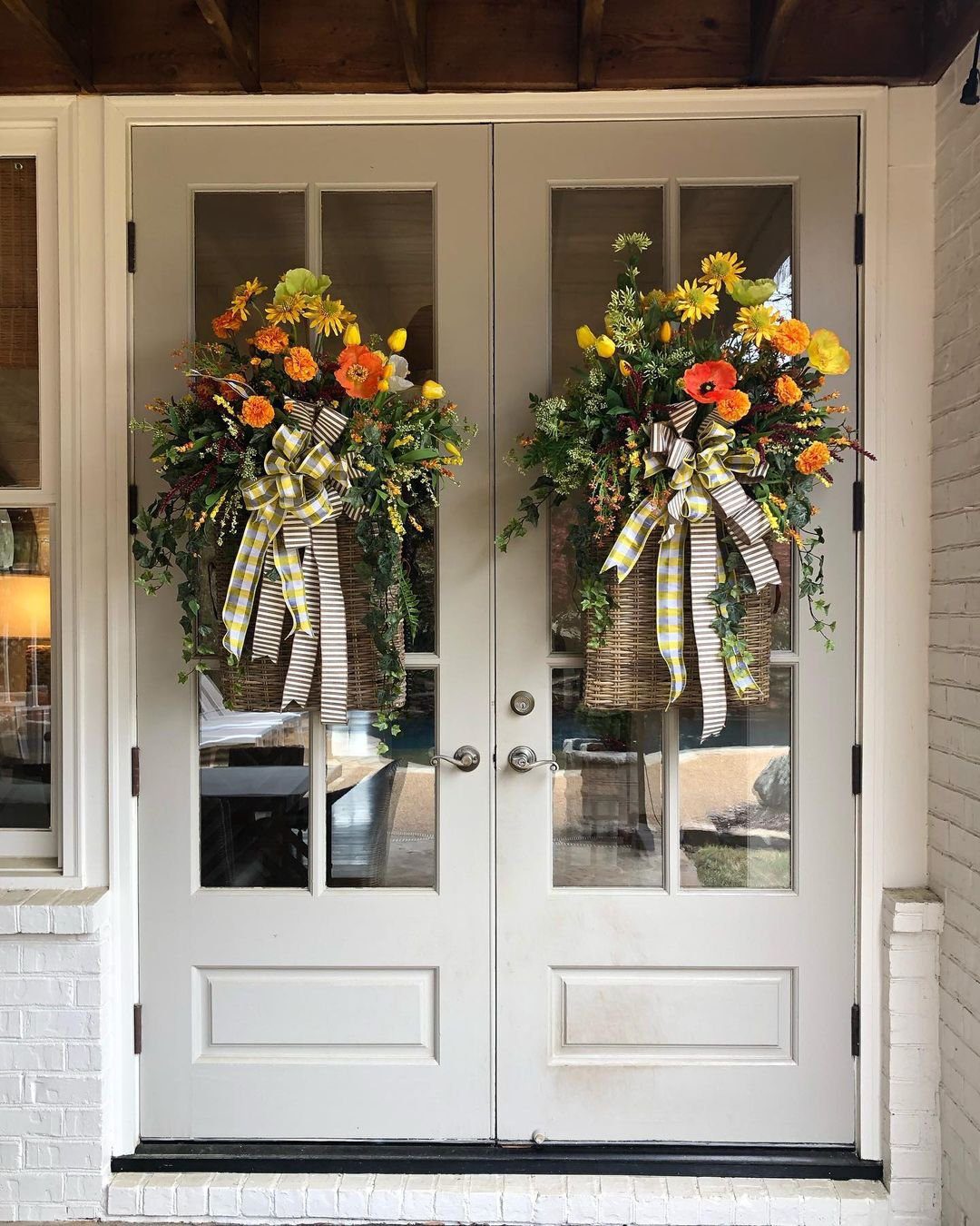 25 Stunning Door Baskets That'll Make Jaws Drop in 2025 23 Vibrant Fall Floral Door Baskets