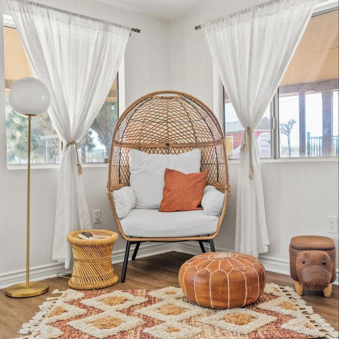 Jaw-Dropping Egg Chairs That'll Transform Your Home 2025 23 Serene Boho Egg Chair Corner