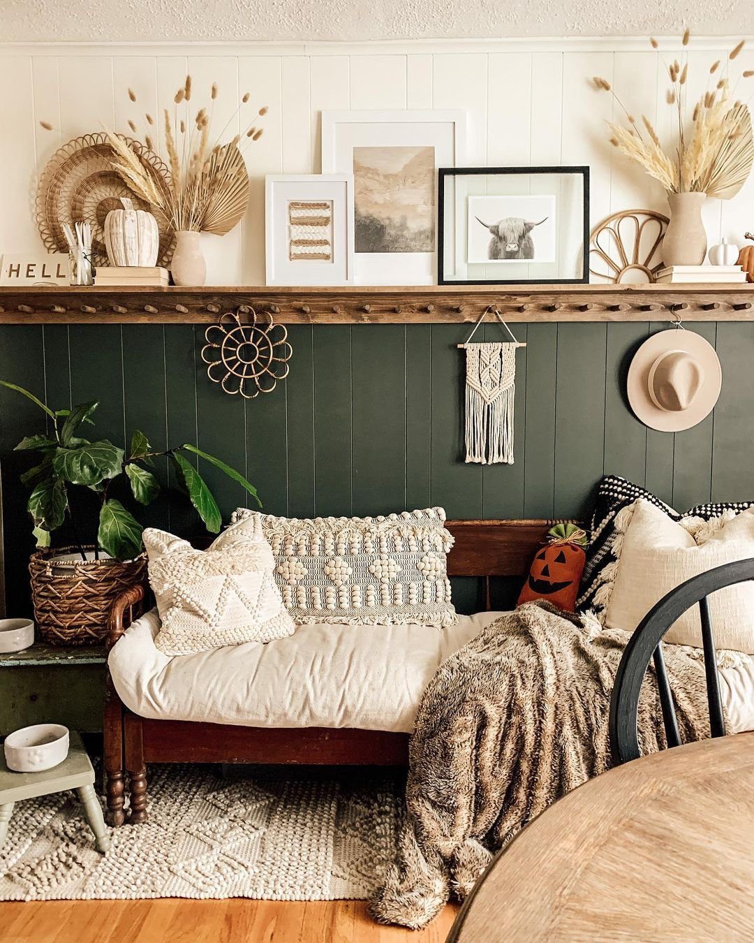 Stunning Picture Ledge Ideas That Wow in 2025! 5 Rustic Living Area with Eclectic Picture Ledge Display