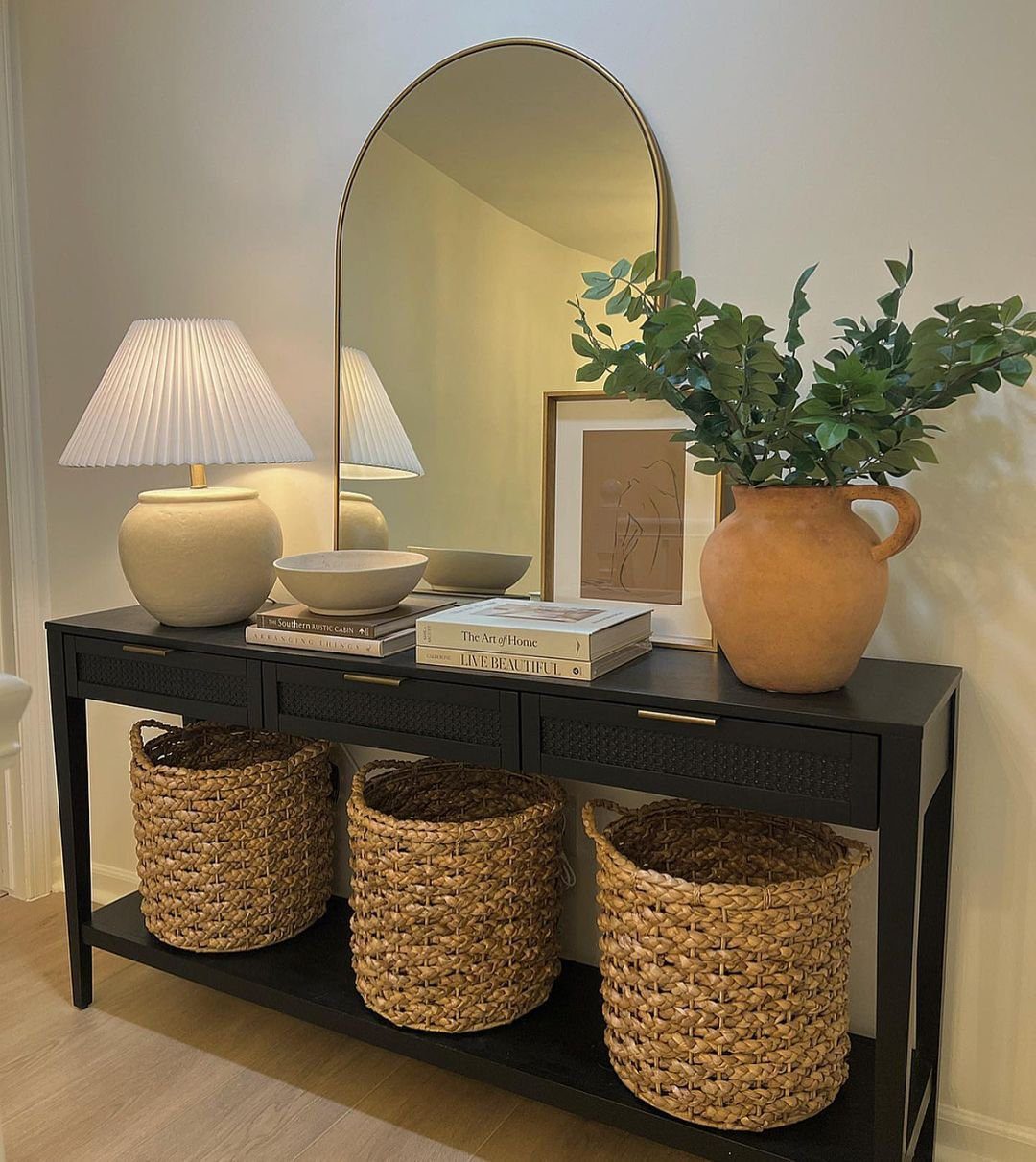 25 Jaw-Dropping Console Lamp Ideas for 2025 2 Modern Rustic Charm with Soft Light
