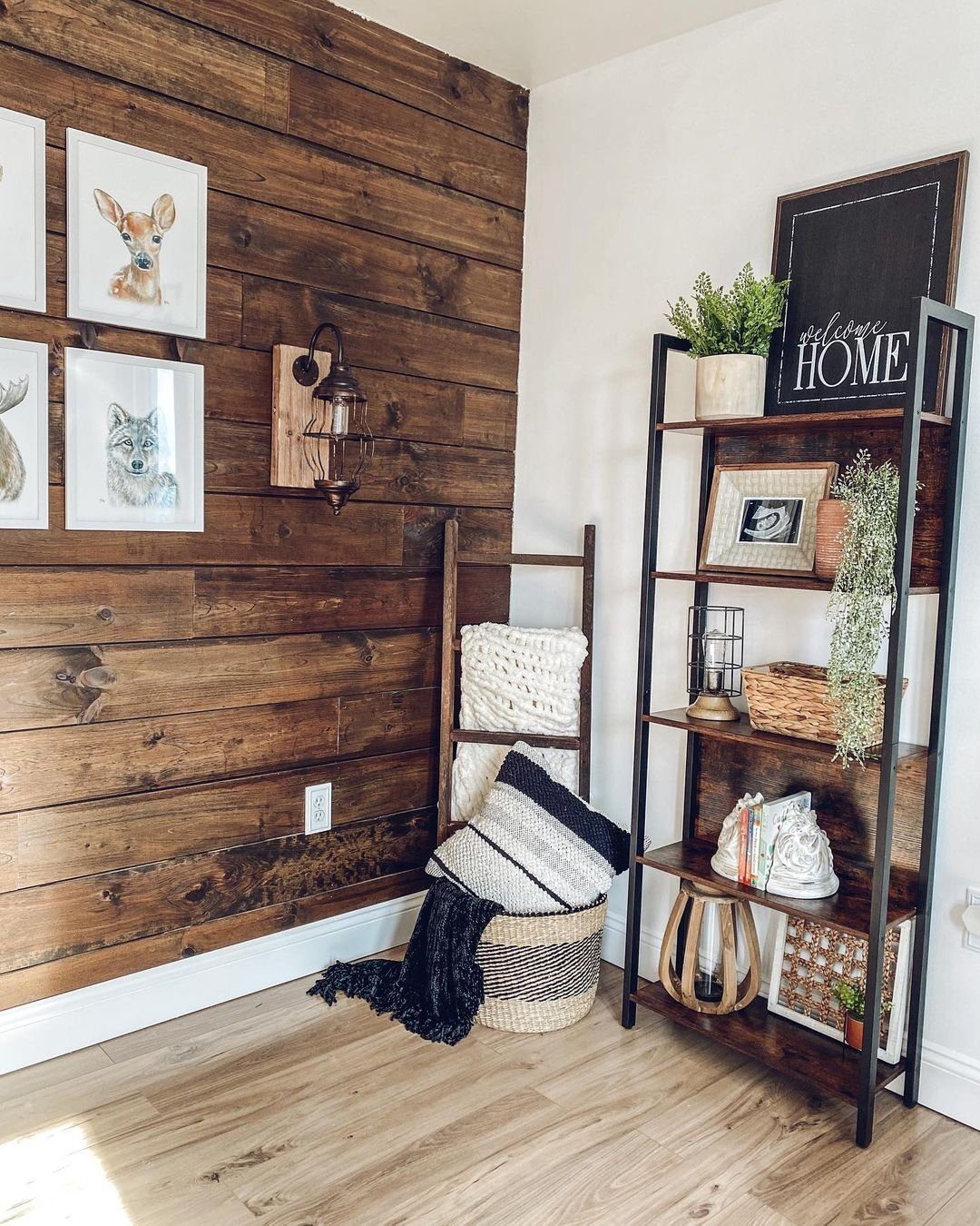 25 Jaw-Dropping Corner Decor Hacks for 2025! 17 Rustic Corner with Wood Accents and Shelving