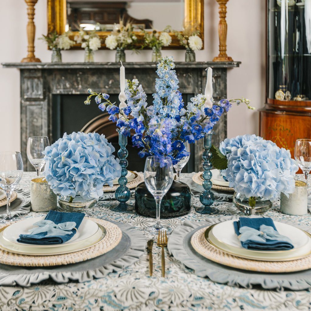 Stunning Blue Centerpieces That Will Blow Your Mind 2025 11 Sophisticated Blue and Grey Floral Centerpiece