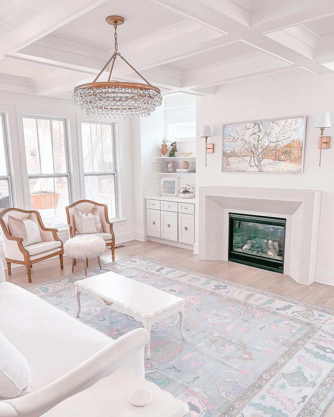 25 Jaw-Dropping Coffered Ceiling Ideas for 2025 9 Pastel Dream with Vintage Flair