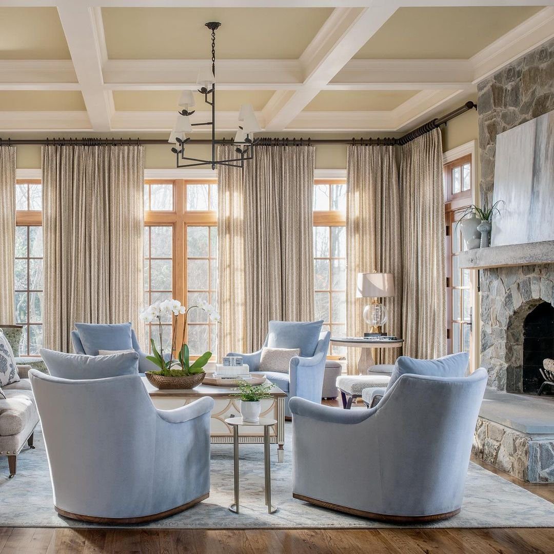 25 Jaw-Dropping Coffered Ceiling Ideas for 2025 5 Elegant Stone and Soft Blue