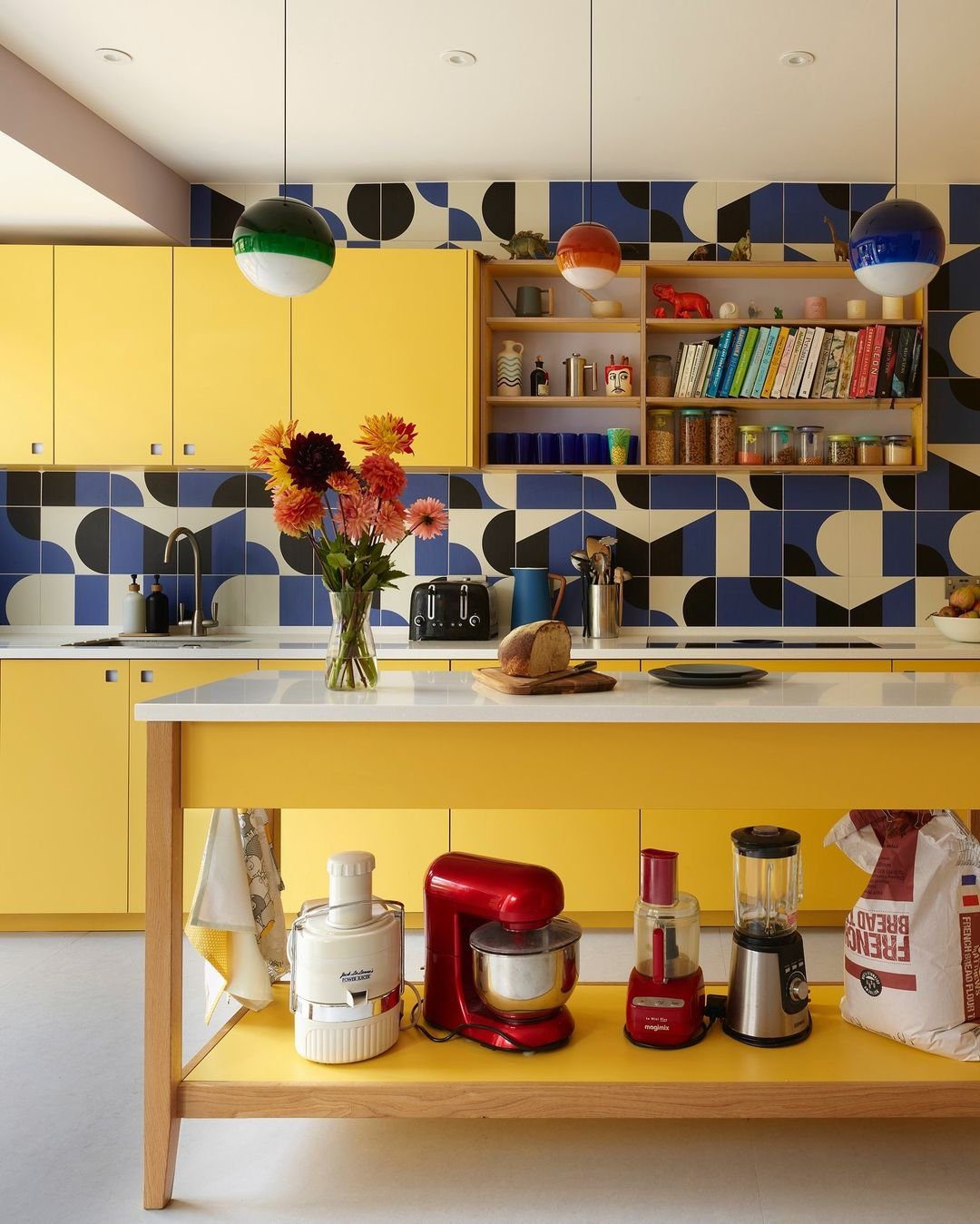 25 Mind-Blowing Dopamine Decor Kitchen Hacks for 2025 15 Geometric Tiles For Colorful Art Impact Accent Wall