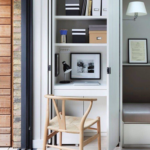 Minimalist Closet Office With Clean Lines