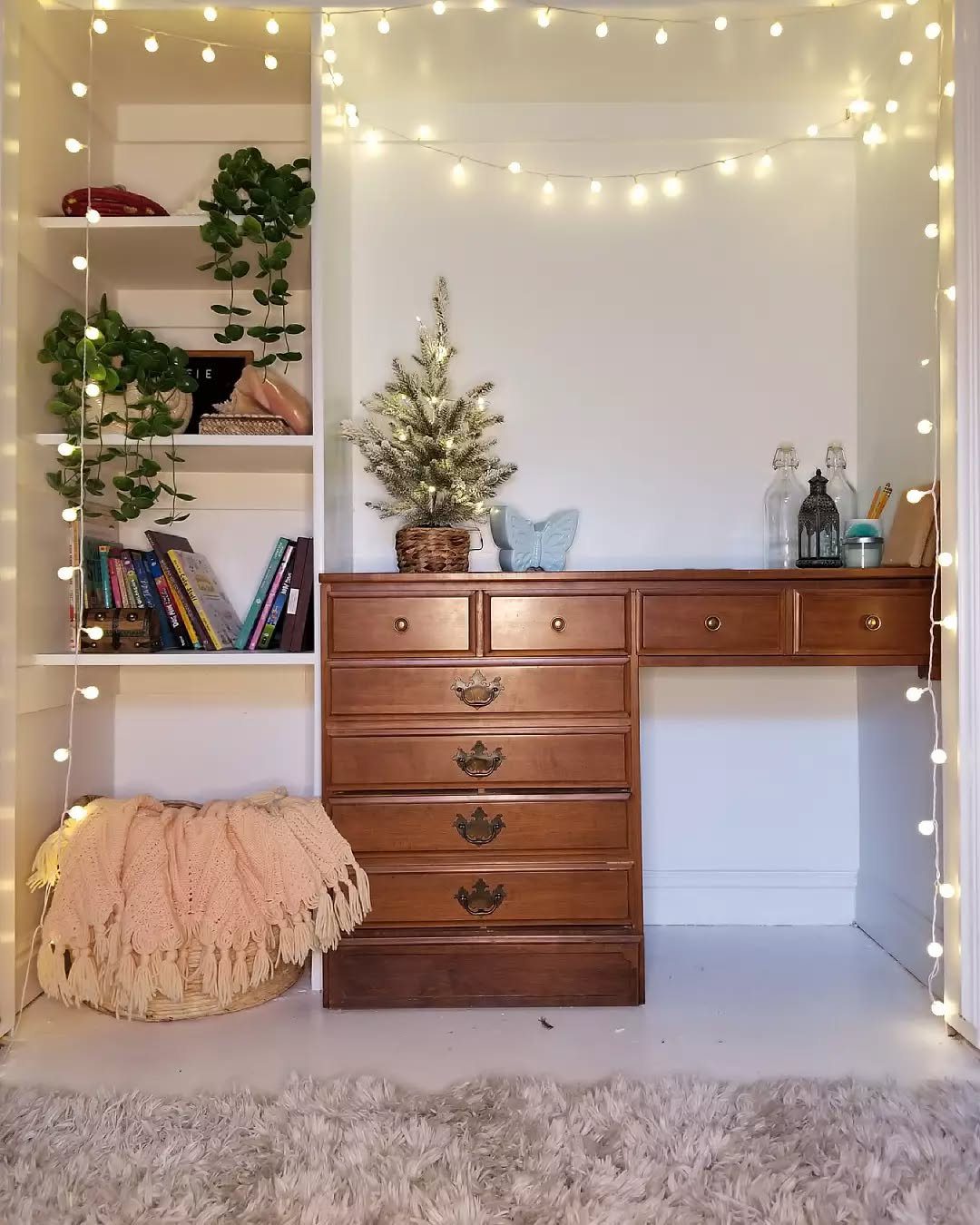 Cozy Closet Office With Vintage Charm