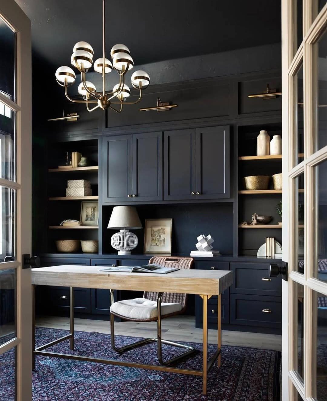 Jaw-Dropping Modern Office Ideas for 2025! 9 Navy Elegance With Modern Touches