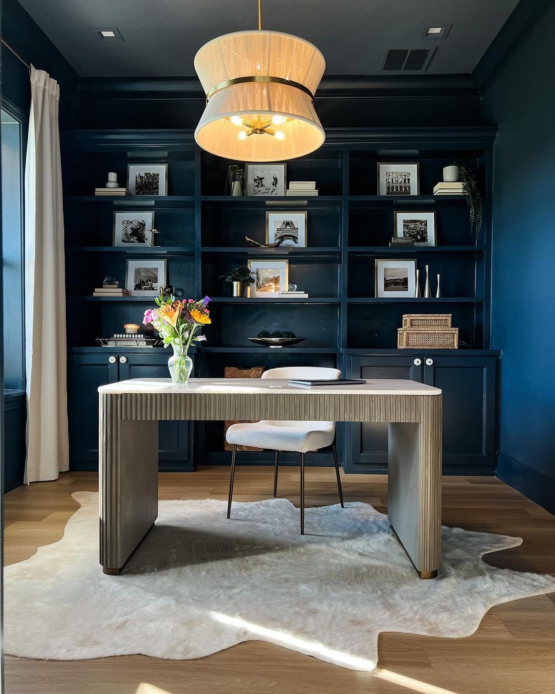 Jaw-Dropping Modern Office Ideas for 2025! 11 Bold Navy With Light Contrast