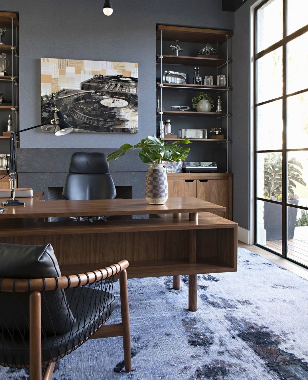 Jaw-Dropping Modern Office Ideas for 2025! 12 Modern Walnut With Moody Accents