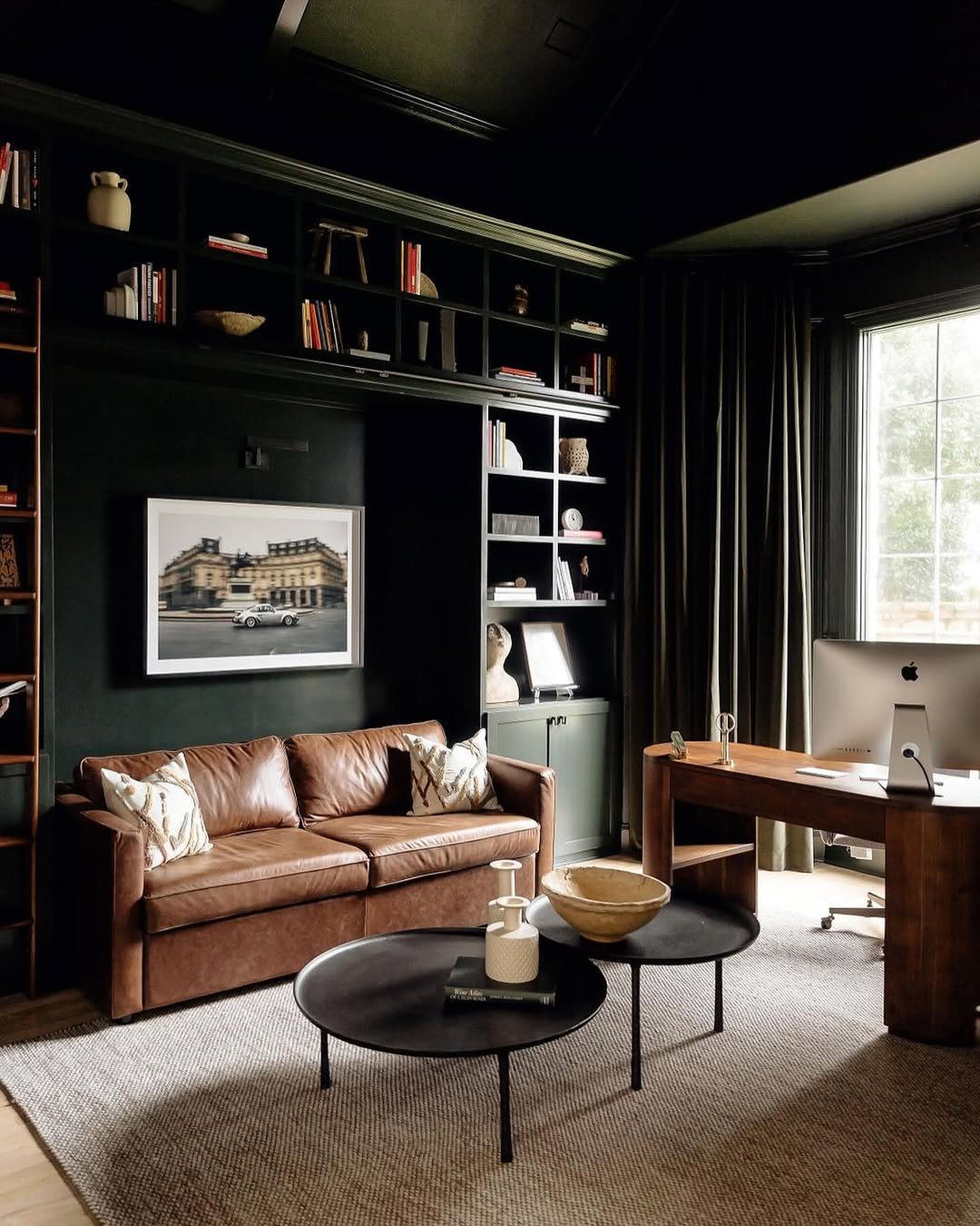 Jaw-Dropping Modern Office Ideas for 2025! 15 Deep Greens With Leather Warmth