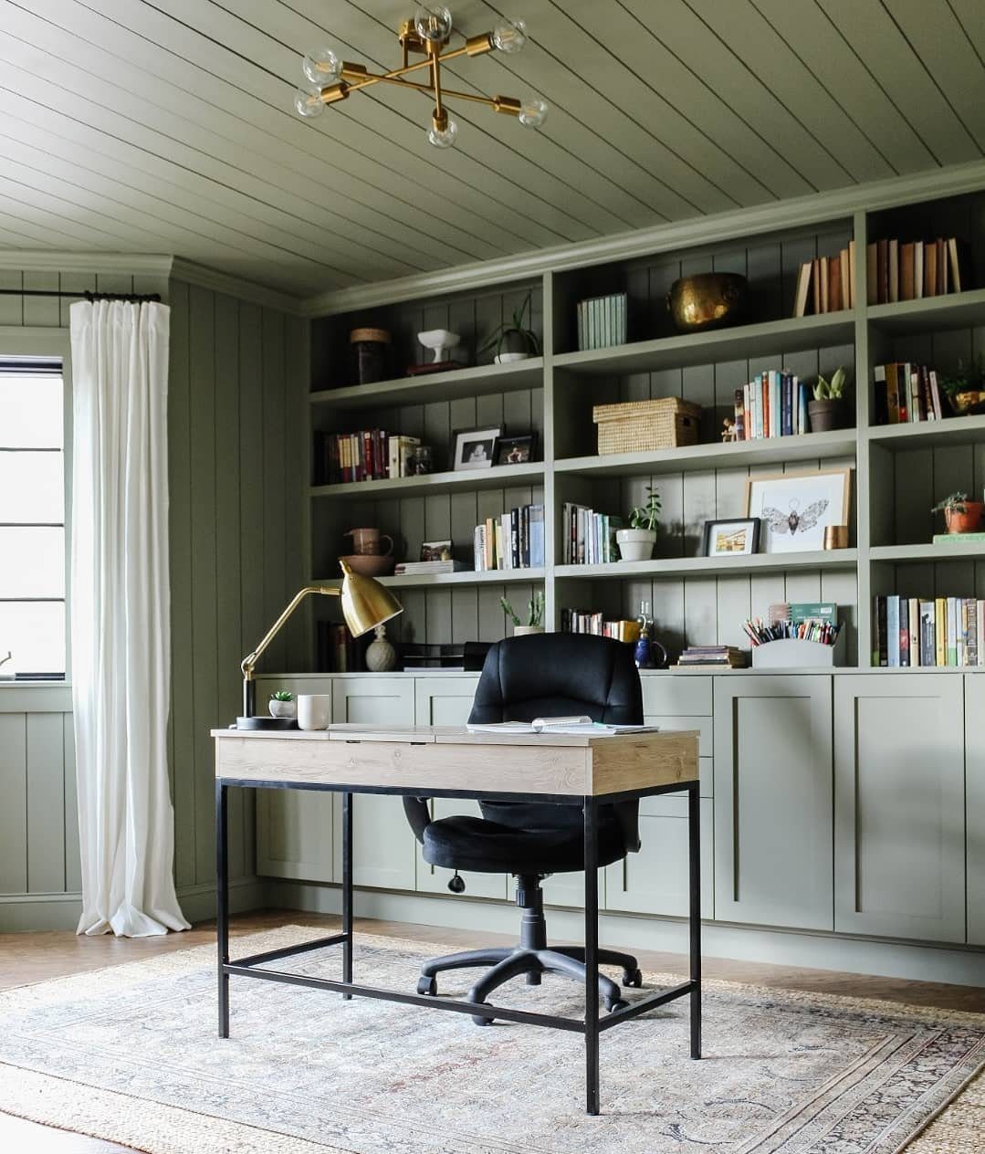 Jaw-Dropping Modern Office Ideas for 2025! 21 Sage Green With Warm Accents