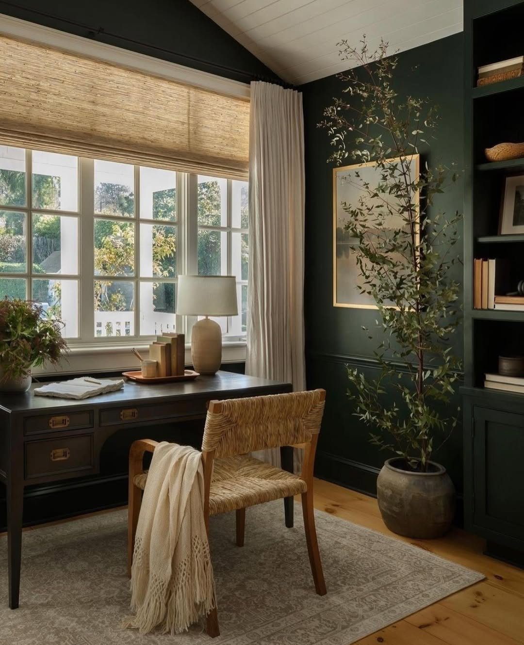 Jaw-Dropping Modern Office Ideas for 2025! 3 Moody Greens With Natural Warmth
