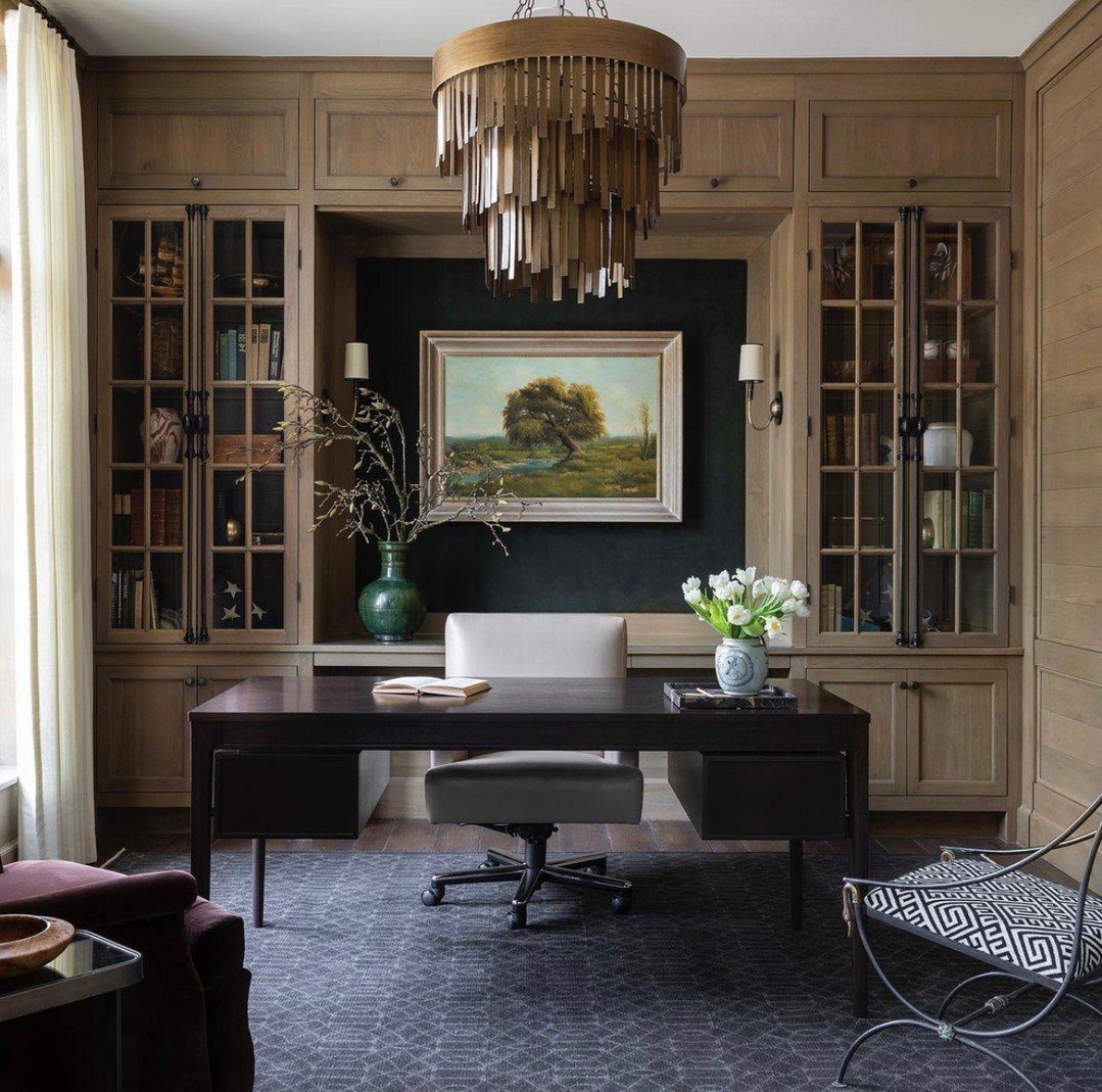 Jaw-Dropping Modern Office Ideas for 2025! 7 Timeless Warmth With Moody Accents