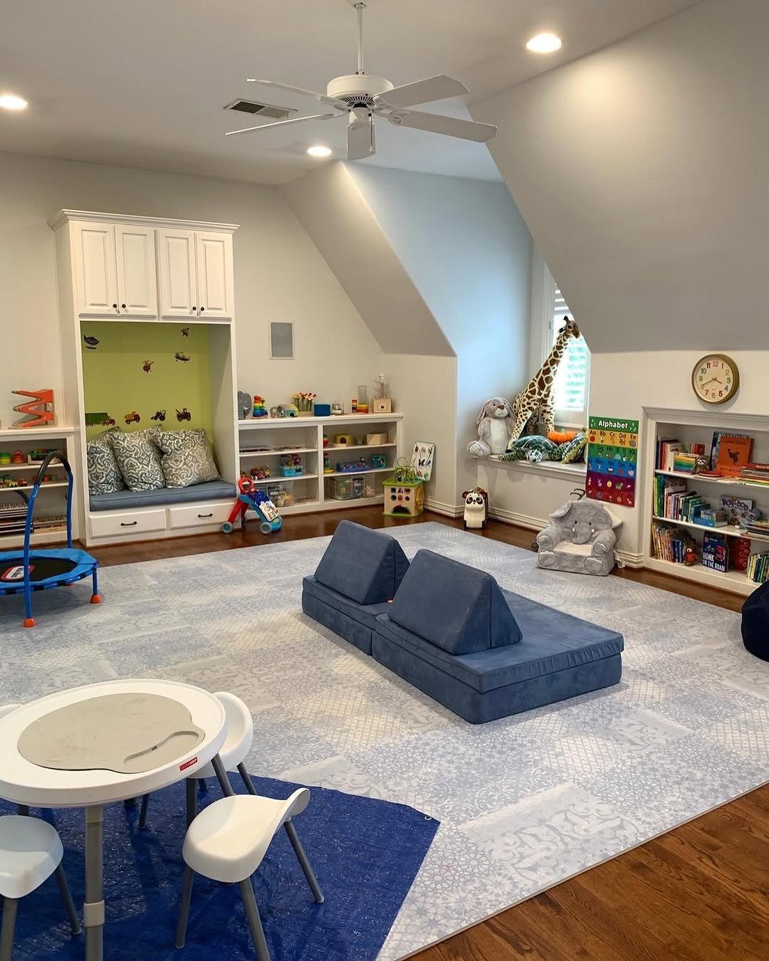 25 Mind-Blowing Kids Playroom Ideas for 2025 10 Functional Playroom With Calm Blue Accents