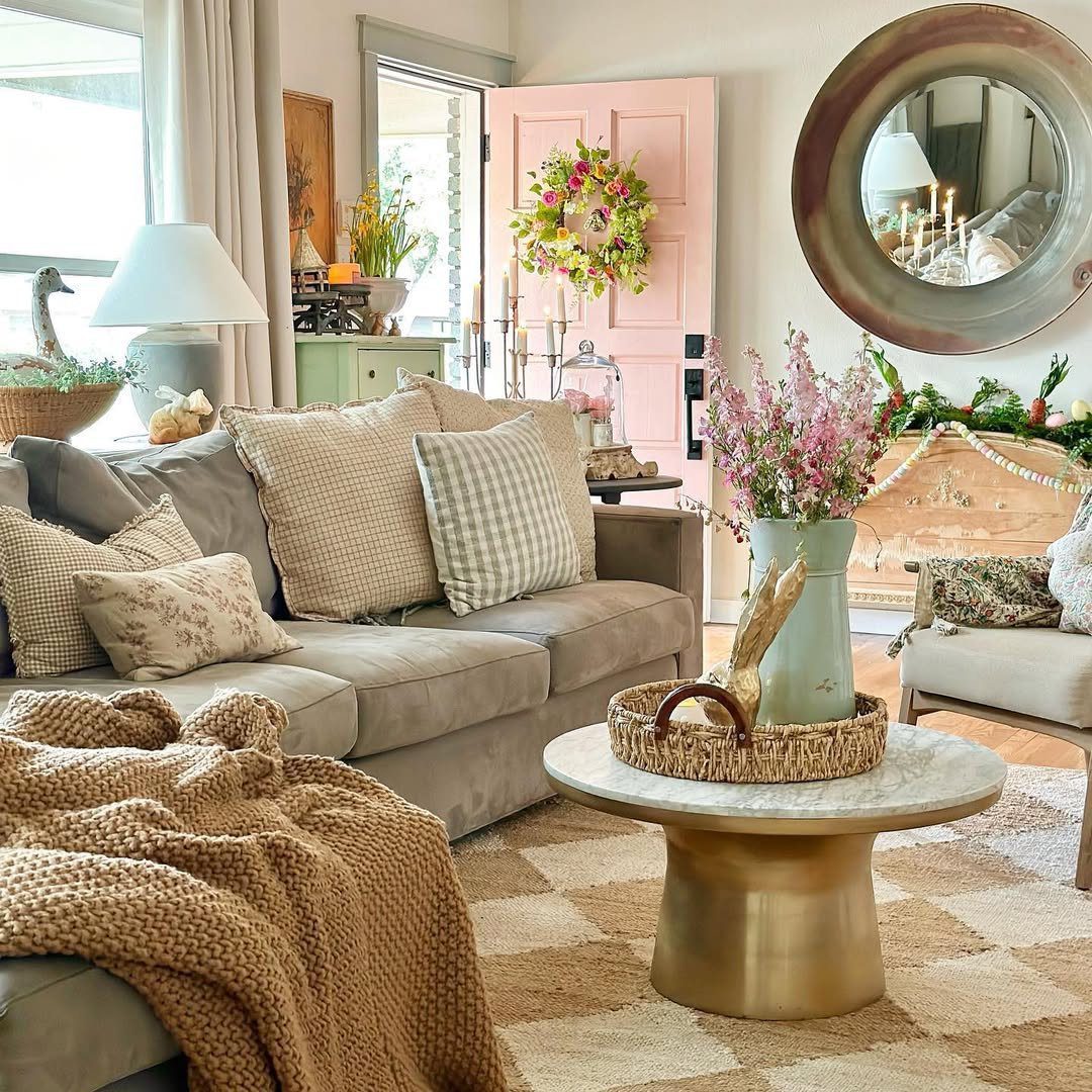 Jaw-Dropping Spring Living Room Makeovers for 2025 1 Blush Tones And Blooms For Spring