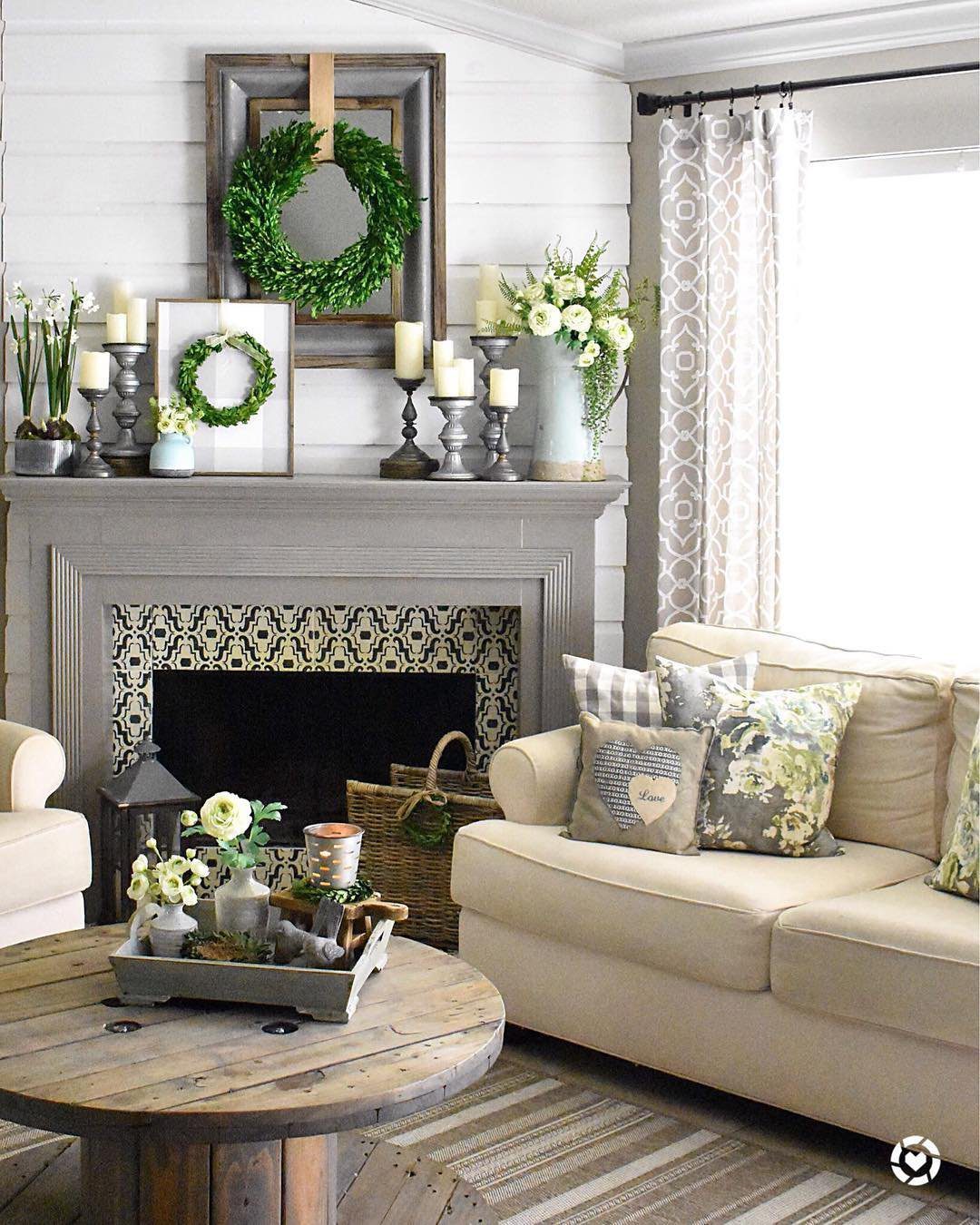 Jaw-Dropping Spring Living Room Makeovers for 2025 5 Greenery And Farmhouse Mantel Charm - Ways To Refresh Your Living Room