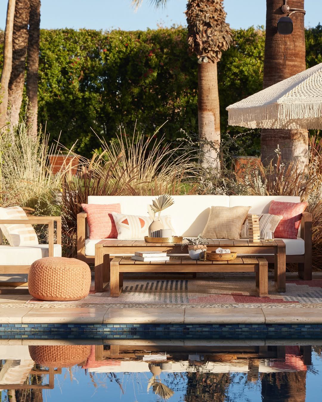 25 Jaw-Dropping Coastal Pool Decor Ideas for 2025 13 Boho Warmth With Desert-Inspired Hues