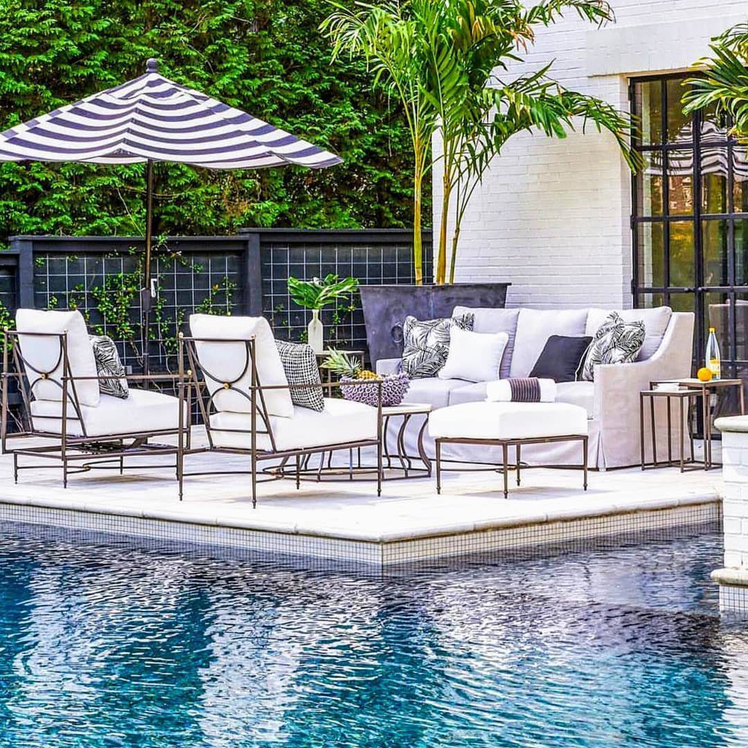 25 Jaw-Dropping Coastal Pool Decor Ideas for 2025 18 Monochrome Sophistication With Botanical Accents