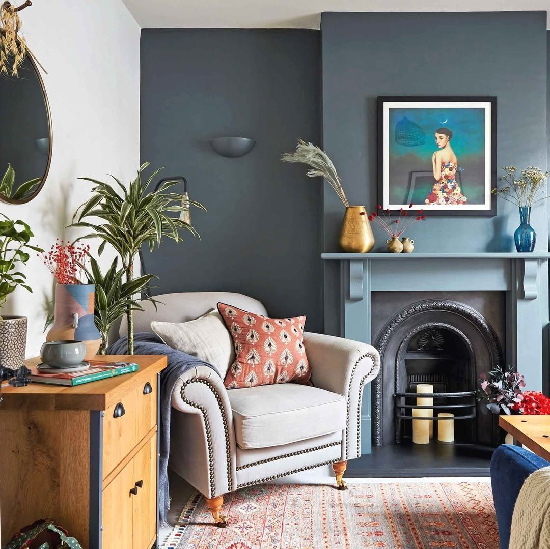 Jaw-Dropping Blue-Grey Living Rooms for 2025! 20 Eclectic Warmth In Blue And Grey