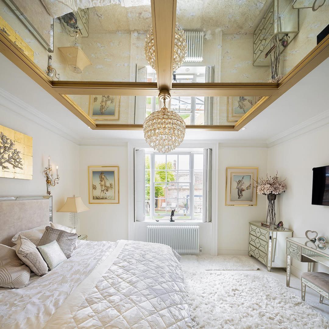 25 Mind-Blowing Bedroom Ceilings You Need in 2025 1 Mirrored Ceiling Elegance For Glam Bedrooms