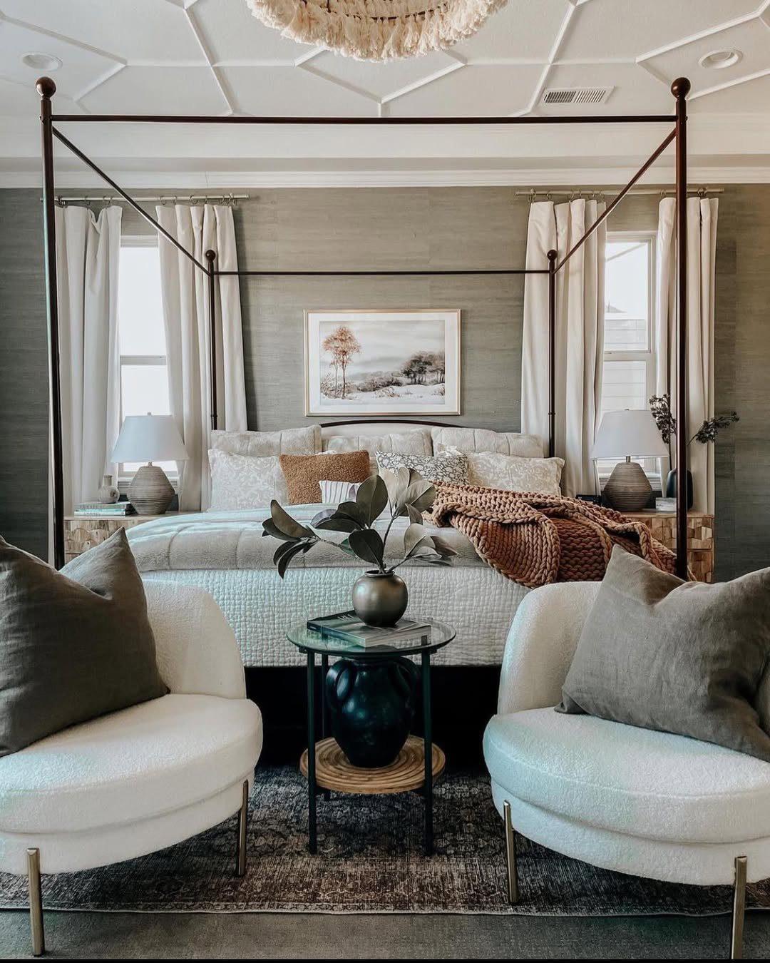 25 Mind-Blowing Bedroom Ceilings You Need in 2025 13 Geometric Coffered Ceiling For Subtle Elegance