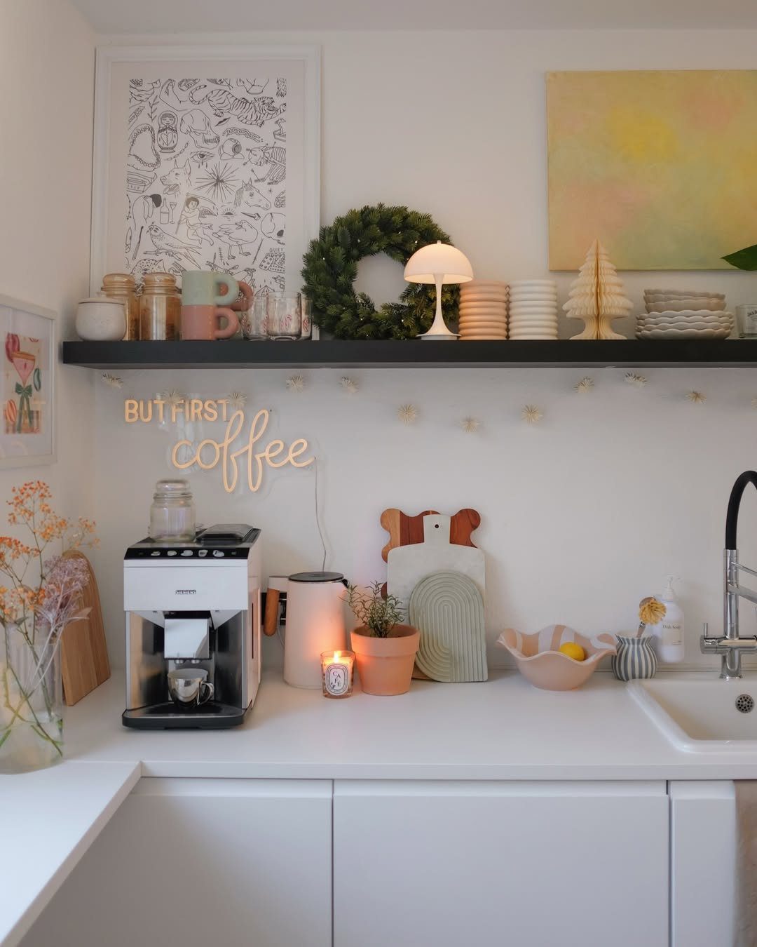 25 Stunning Kitchen Shelf Hacks You Need in 2025! 3 Cozy Coffee Nook With Festive Touches