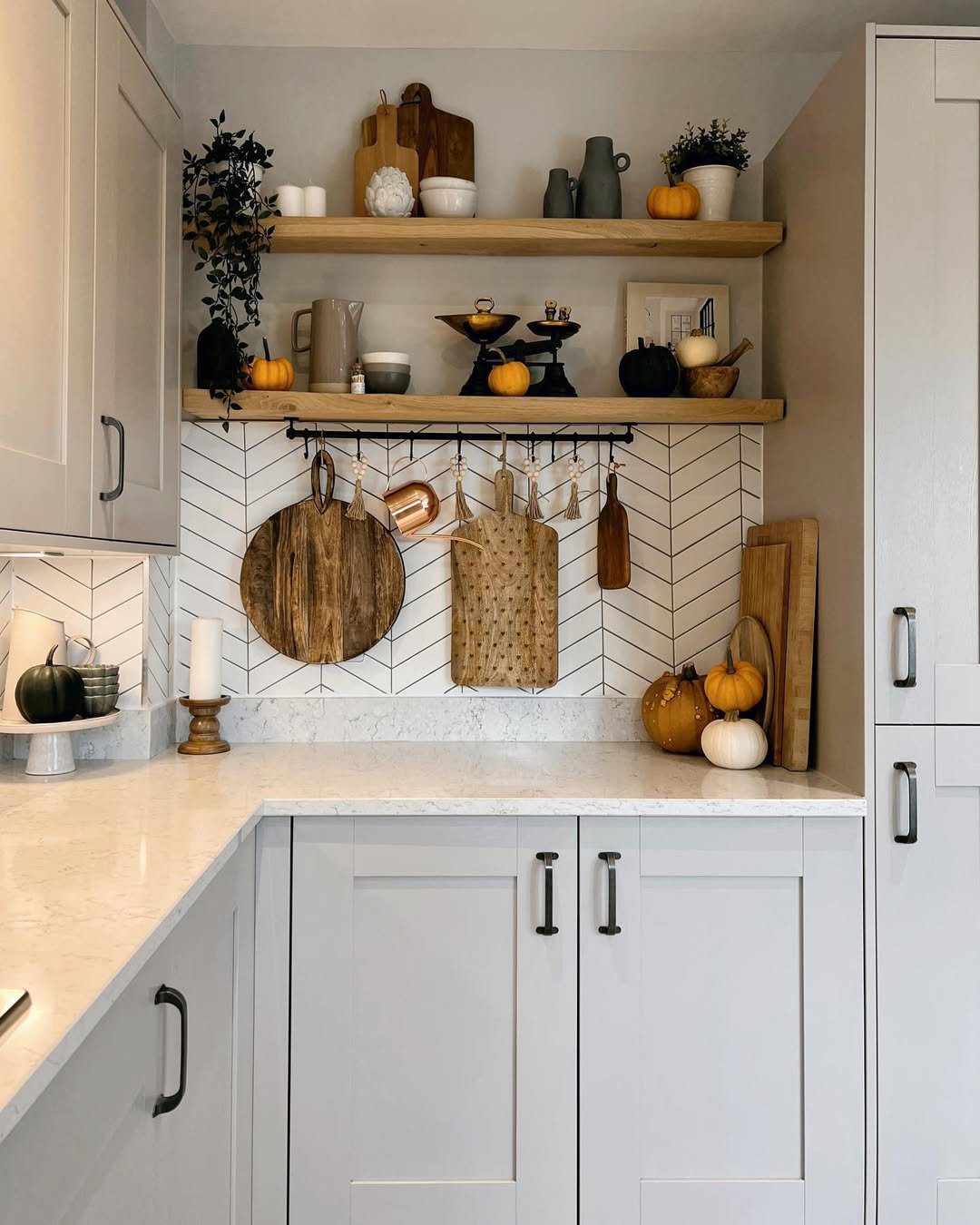 25 Stunning Kitchen Shelf Hacks You Need in 2025! 6 Rustic Warmth With Seasonal Accents