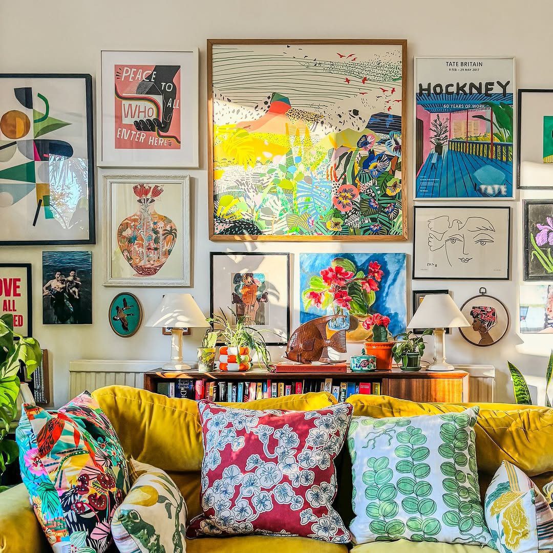 25 Jaw-Dropping Maximalist Living Rooms for 2025 3 Art-Filled Walls And Bold Textiles