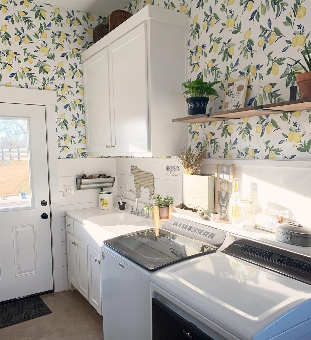 25 Dreamy Farmhouse Laundry Rooms for 2025 16 Fresh Farmhouse Charm With Cheerful Accents