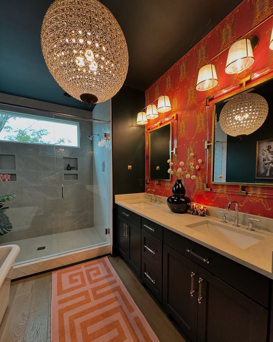 25 Mind-Blowing Eclectic Bathroom Designs for 2025 11 Dramatic Elegance With A Bold Flair