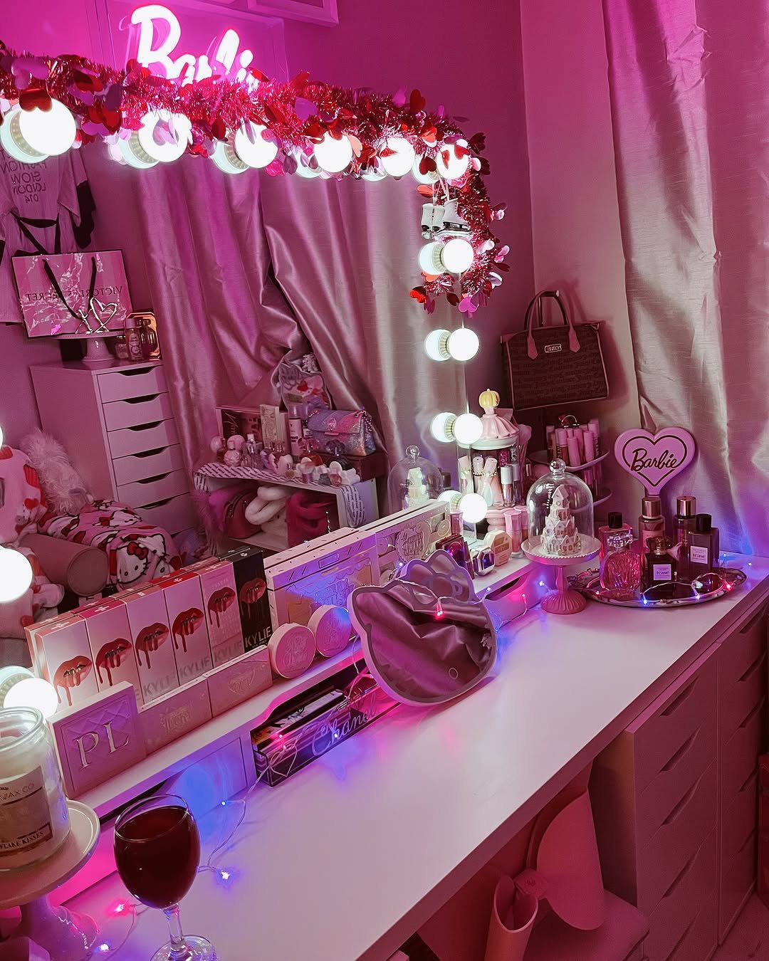 Glowing Glamour In A Barbiecore Vanity