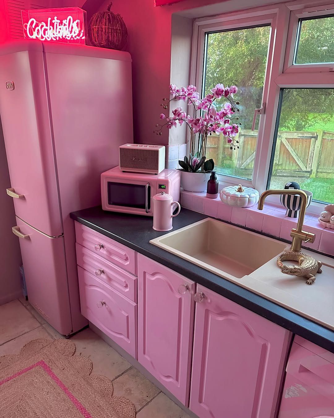 Retro Glam In A Barbiecore Kitchen