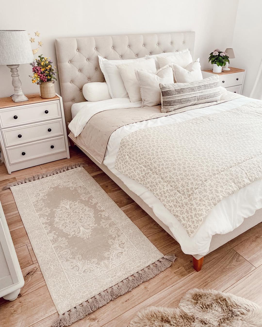 25 Dreamy Farmhouse Bedrooms You'll Obsess Over (2025) 24 Soft Neutrals With Farmhouse Elegance