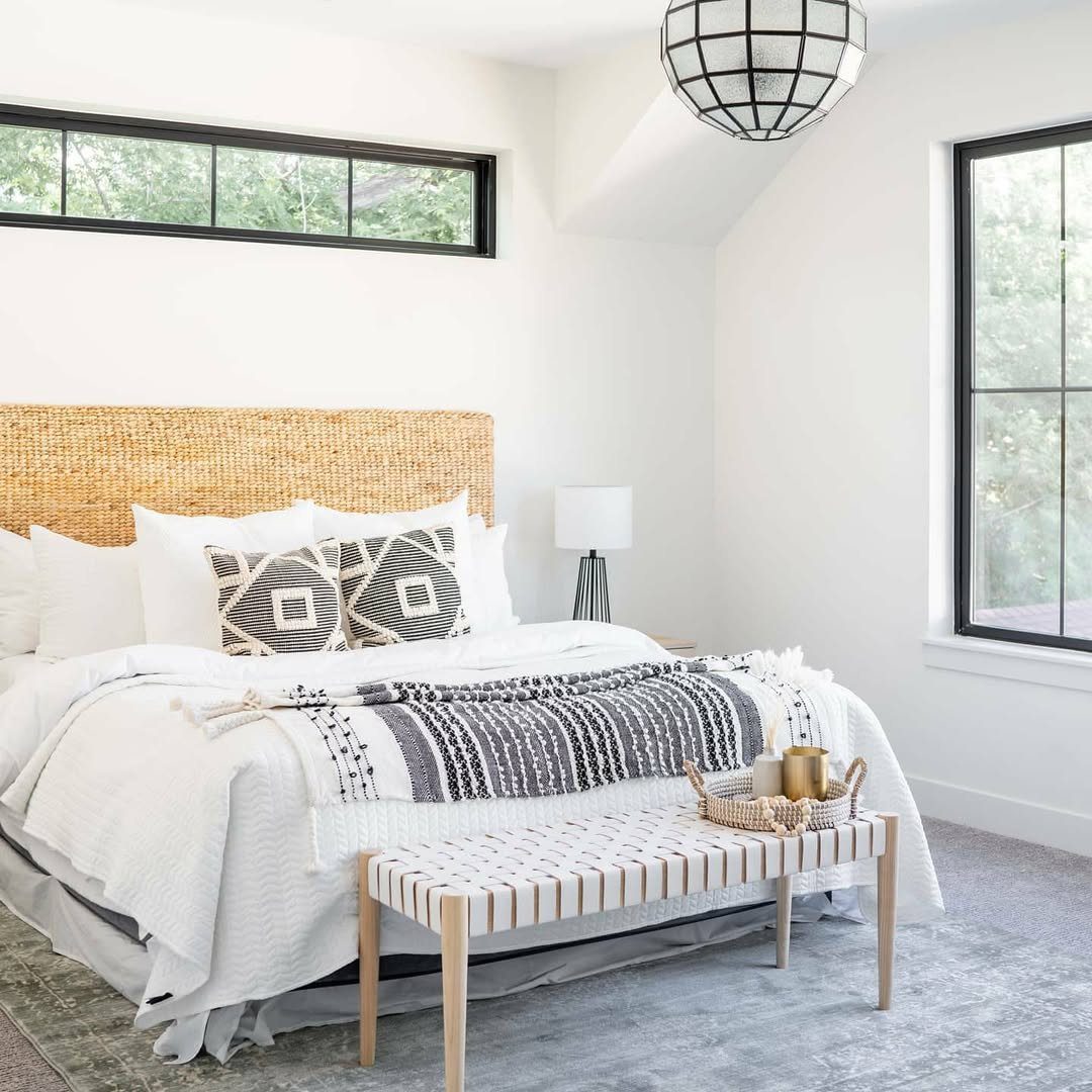 25 Dreamy Farmhouse Bedrooms You'll Obsess Over (2025) 3 Modern Farmhouse With Natural Textures