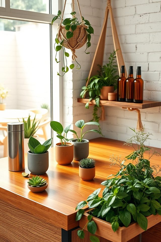 18 Inspiring Home Bar Decor Ideas for Perfect Summer Cocktails 17 add potted plants effortlessly
