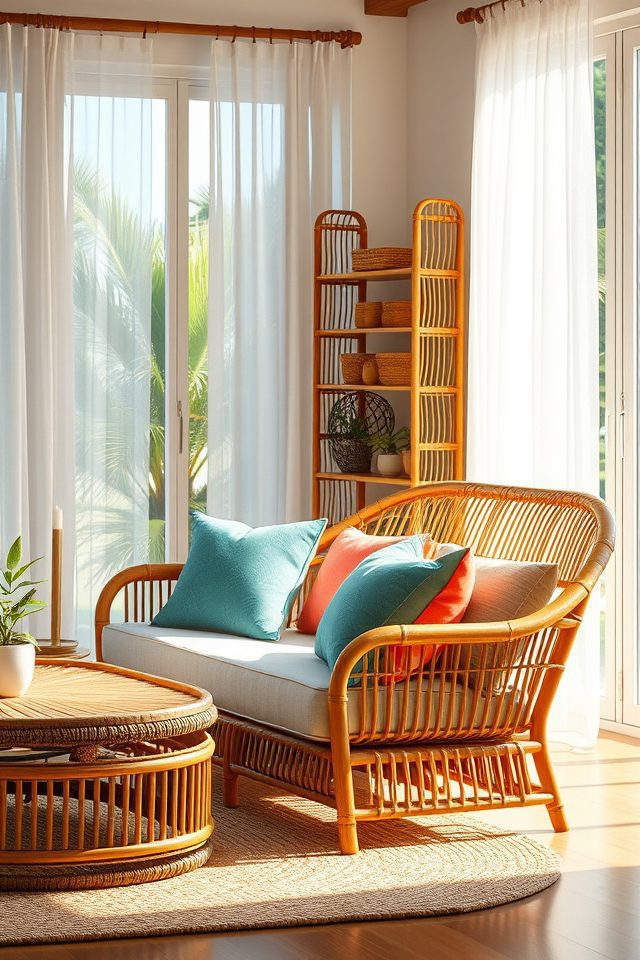 19 Tropical Living Room Decor Ideas to Bring Hawaiian Bliss Home 3 bamboo enhances tropical aesthetic