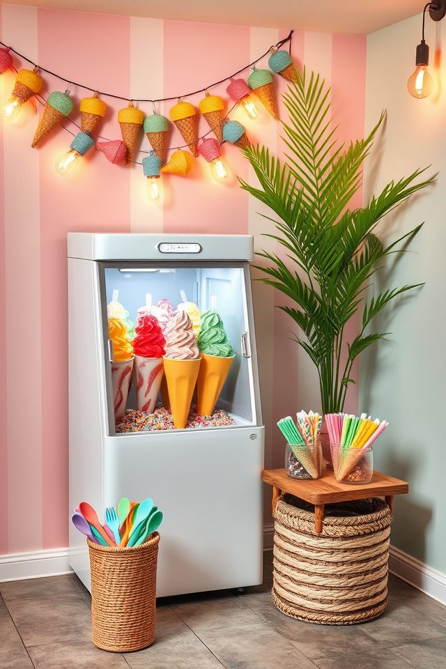 12 Basement Room Decor Ideas for a Cool National Ice Cream Day Retreat 11 basement frozen treat display