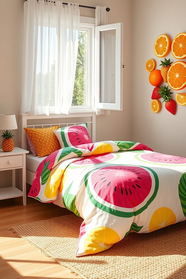 13 Sweet Summer Bedroom Ideas for Kids 10 bold tropical fruit motifs