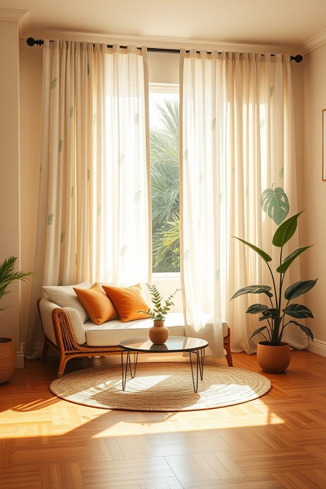 19 Tropical Living Room Decor Ideas to Bring Hawaiian Bliss Home 10 breezy lightweight tropical curtains