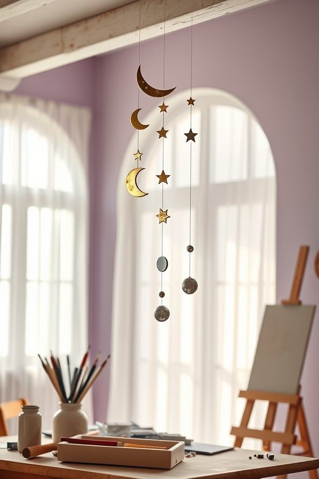 14 Art Studio Decor Ideas Inspired by National Moon Day 3 celestial mobile inspires creativity