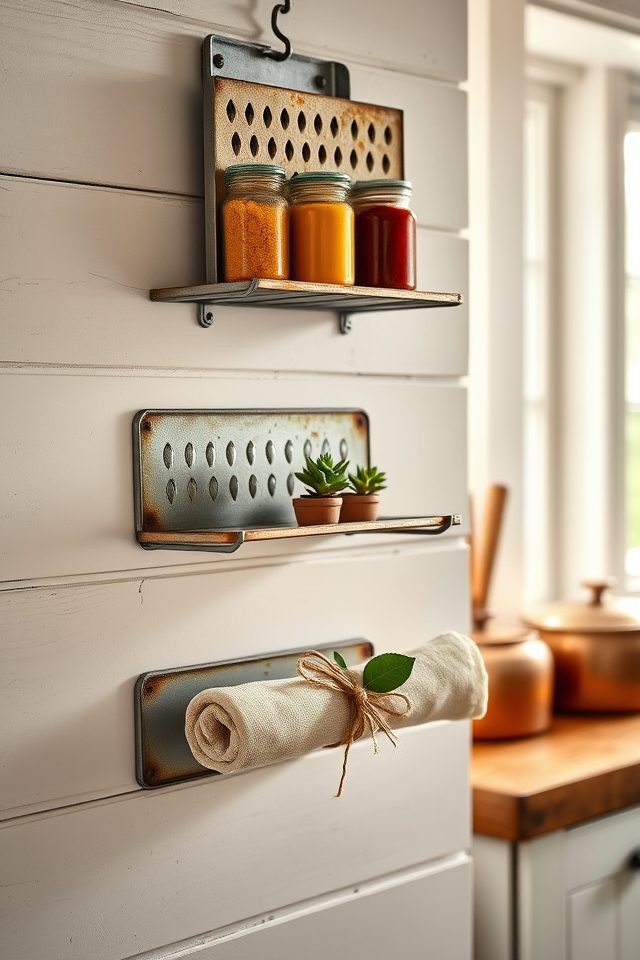 17 Kitchen Decor Ideas to Celebrate National Mac and Cheese Day 5 cheese grater display shelves