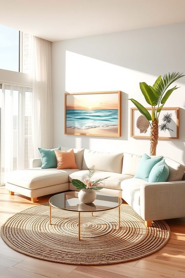 19 Tropical Living Room Decor Ideas to Bring Hawaiian Bliss Home 19 coastal artwork evokes paradise