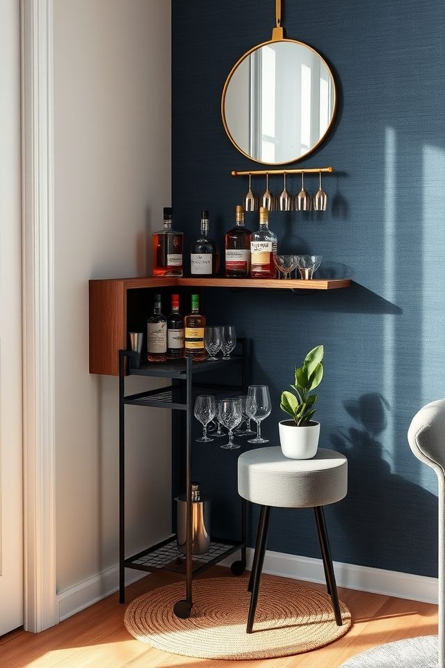 18 Inspiring Home Bar Decor Ideas for Perfect Summer Cocktails 11 compact efficient corner design
