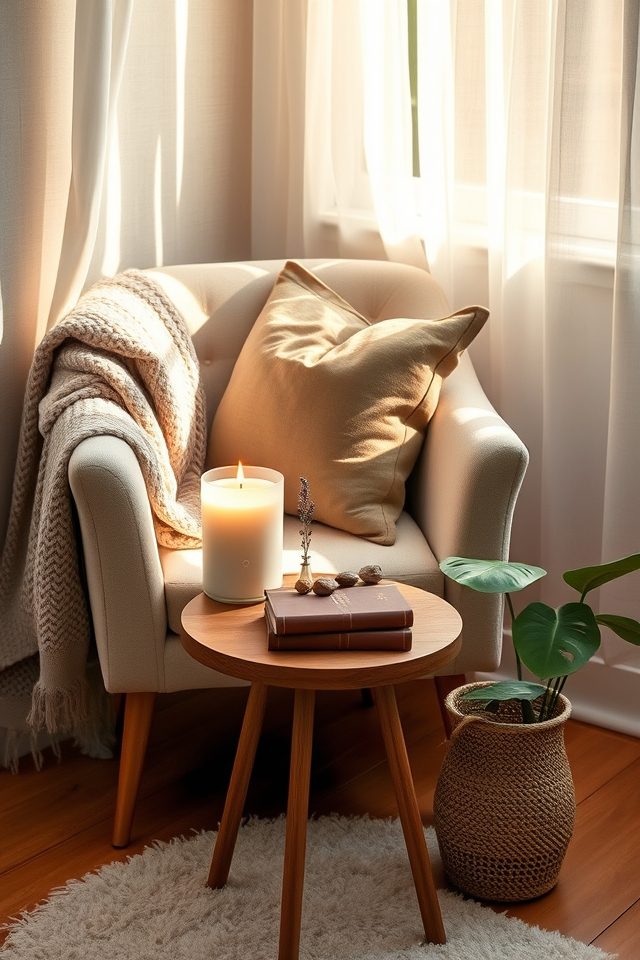 18 Ultimate Cozy Corner Ideas to Create Your Personal Haven 12 cozy corner scented candle