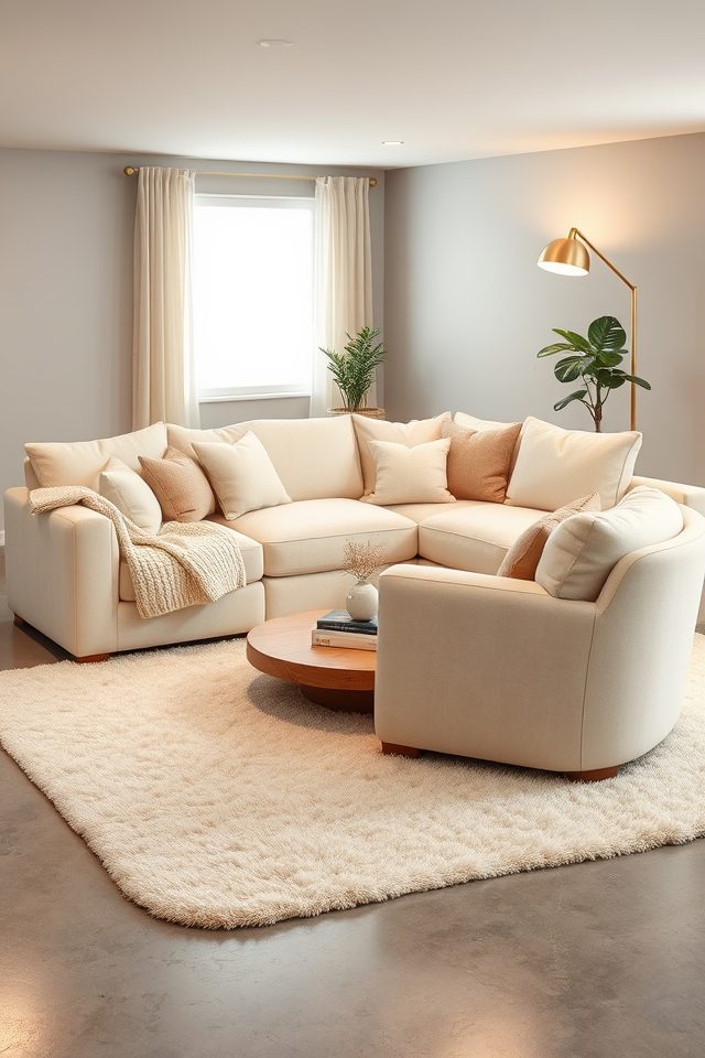 12 Basement Room Decor Ideas for a Cool National Ice Cream Day Retreat 3 cozy creamy seating retreat
